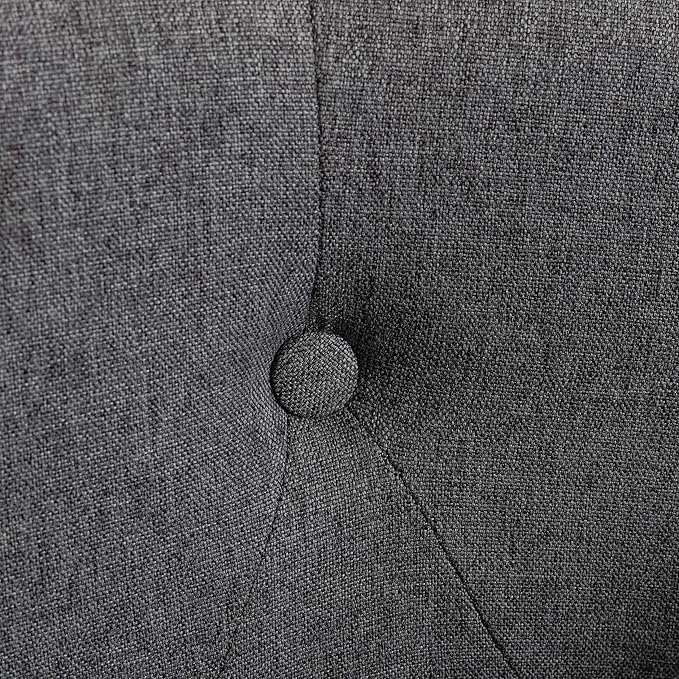 Generic Linen Fabric Tufted Barrel ChairTub Chair for Living Room Bedroom Club Chairs Grey
