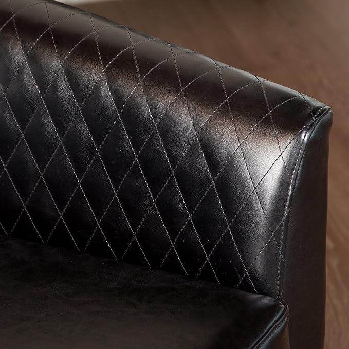 Christopher Knight Home Mia Bonded Leather Quilted Club Chair Black