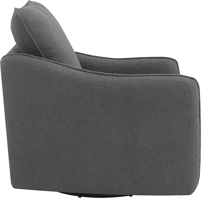 Coaster Home Furnishings - Madia - Upholstered Accent Chair with Sloped Arms 360-Degree Swivel Base and Padded Cushion - Living Room - Charcoal - 903393