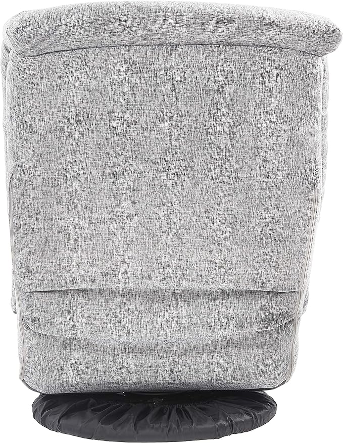 Amazon Basics Swivel Foam Lounge Chair with Headrest Floor-Compatible Adjustable Gaming 26.3D x 23.5W x 13.7H in Grey
