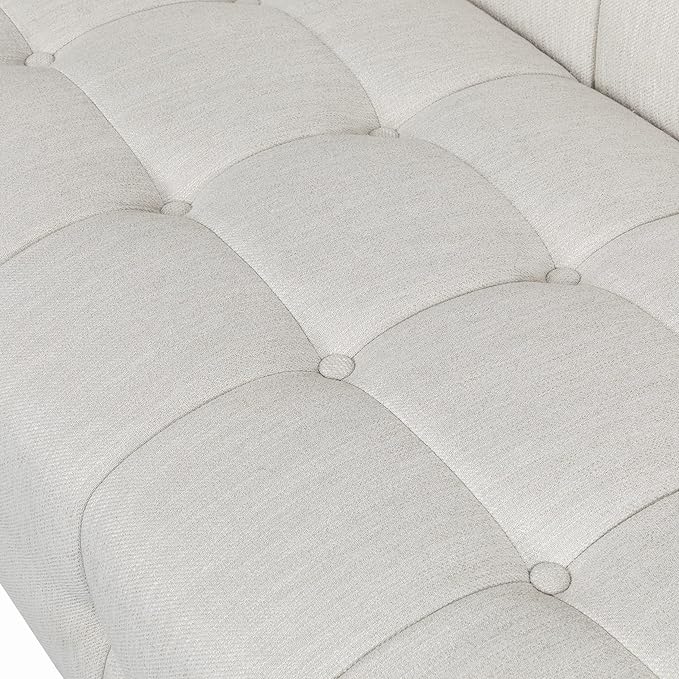 McLarnan Tufted 3 Seater Sofa - Beige/Brown