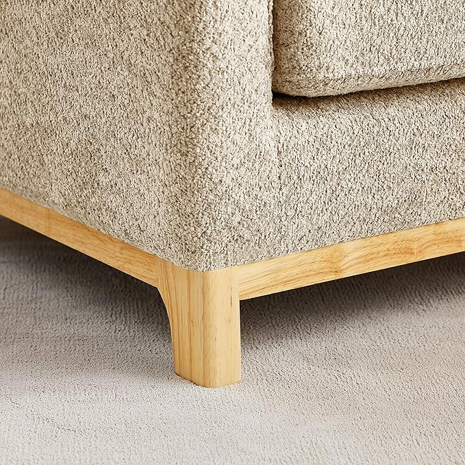 VANOMi Accent Chairs for Living Room Sherpa Oversize Accent Chair with Thick Cushion 31 Inch Comfy Chair for Bedroom Apartment Camel