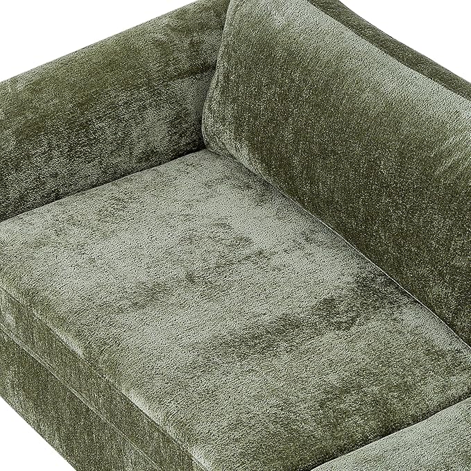 Christopher Knight Home Taki 89 Inches Sofa Couch Cozy Chenille Upholstered 3-Seater Sofa Wood Frame Couches Comfy Home Sofa Living Room and Office Lounge Seating with Armrests Olive Green