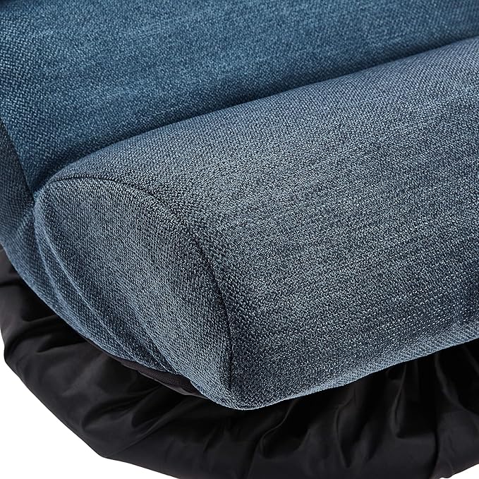 Amazon Basics Compact Swivel Foam Lounge Chair Floor-Compatible Adjustable 24.1 x 16.3 x 21.7 in Blue White Grey