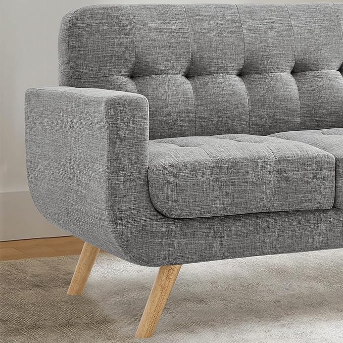 Rosevera Elena Contemporary Accent Armchair with Linen Upholstery Living Room Furniture Gray