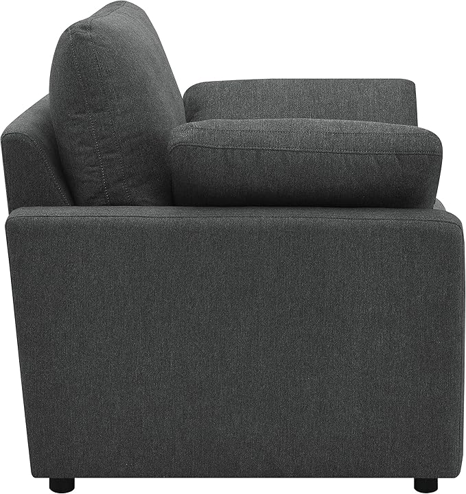 Coaster Home Furnishings - Collins - Wood and Metal - Upholstered Power Recliner Chair with Pocket Coil Seating Modular Design and Reversible Cushions - Living Room - Dark Grey - 609533P