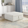 Lexicon 41 W Storage Ottoman with Casters Textured Microfiber Upholstered Square Ottoman Foot Stool Foot Rest for Living Room Module for Sectional Couch No Assembly Required Microfiber Beige