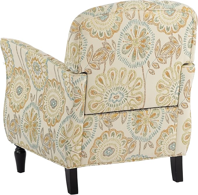 Generic Floral Accent Recliner Living Room Chair Beige Ergonomic Textile 35.04 x 29.33 x 28.54 inches 265 pounds Indoor Use