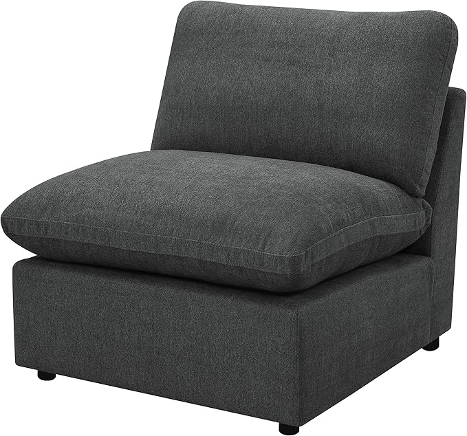 Coaster Home Furnishings - Collins - Modular Armless Chair with Cushion Back Foam Padding and Reversible Cushions - Living Room - Dark Grey - 609530AC