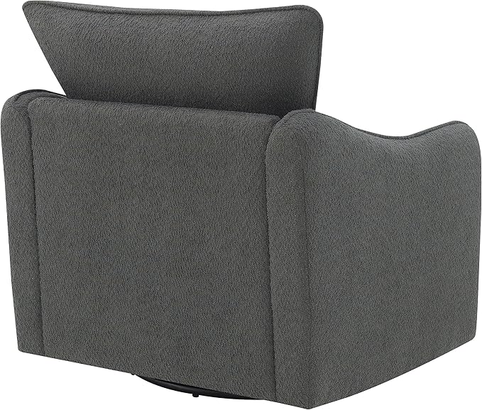 Coaster Home Furnishings - Madia - Upholstered Accent Chair with Sloped Arms 360-Degree Swivel Base and Padded Cushion - Living Room - Charcoal - 903393