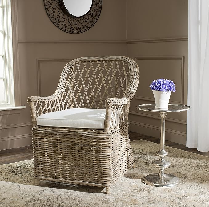 Safavieh Home Collection Maluku Soft Grey Arm Chair