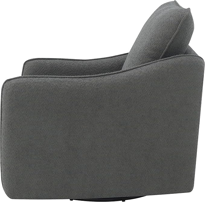 Coaster Home Furnishings - Madia - Upholstered Accent Chair with Sloped Arms 360-Degree Swivel Base and Padded Cushion - Living Room - Charcoal - 903393