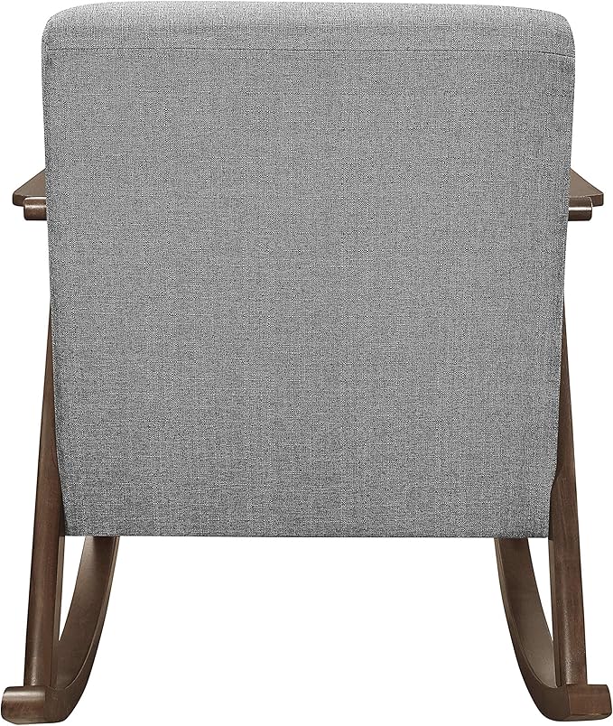 Lexicon Helena 28.5 W Fabric Wood Arm Rocking Chair Gray