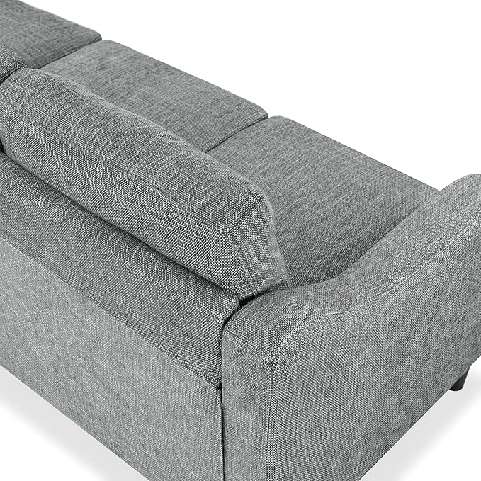 SAFAVIEH Couture Furniture Collection Nathaniel Grey Tufted 3-Seater Sofa