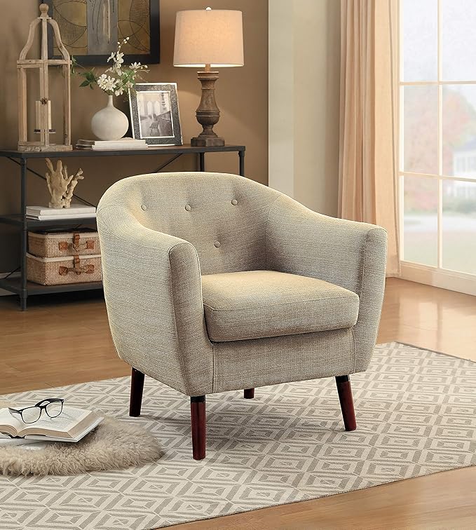 Homelegance Fabric Barrel Chair Beige