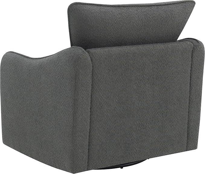 Coaster Home Furnishings - Madia - Upholstered Accent Chair with Sloped Arms 360-Degree Swivel Base and Padded Cushion - Living Room - Charcoal - 903393