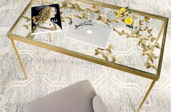 Safavieh FOX2588A Home Collection Rosalia Butterfly Desk Antique Gold