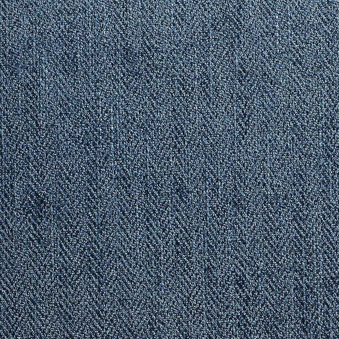 OSP Home Furnishings Aiden Club Accent Chair and Matching Ottoman with Medium Espresso Legs Herringbone Navy Fabric