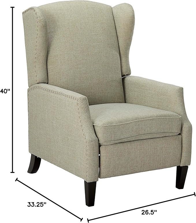 GDFStudio Christopher Knight Home Wescott Traditional Fabric Recliner Taupe Tweed