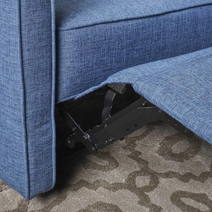 Christopher Knight Home GDFStudio Christopher Knight Home Calliope Buttoned Fabric Reclining Loveseat Muted Blue / Black