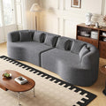 106.3” Curved Sectional Sofa Oversized Curved Couch for Living Room Mid Century Modern Chenille Fabric Sofas Foam Couch Modular Cloud Couches with Pillows No Assembly Grey