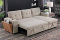 Ball &amp Cast Sectional Sleeper Sofa BedL-Shape Pull Out Couch4 in 1 Pull-Out Sofabed W/Reversible Storage ChaiseUSB Ports &amp Cup HolderConvertible Sleeper Corner Couch W/Pull Out Bedfor Liv