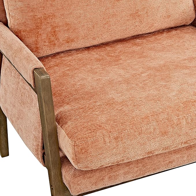 Roundhill Furniture Kelly Mid-Century Modern Accent Armchair Orange