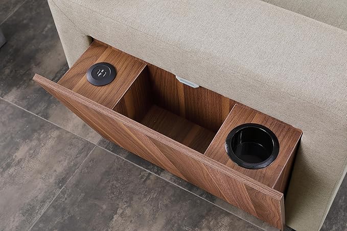 Ball &amp Cast Sectional Sleeper Sofa BedL-Shape Pull Out Couch4 in 1 Pull-Out Sofabed W/Reversible Storage ChaiseUSB Ports &amp Cup HolderConvertible Sleeper Corner Couch W/Pull Out Bedfor Liv