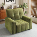 EJUNQ Mid-Century Oversized Accent ChairModern Upholstered Living Room ChairsWide Comfy Reading Chair for AdultsTraditional Single Couch Armchairs for Living Room/BedroomGreen