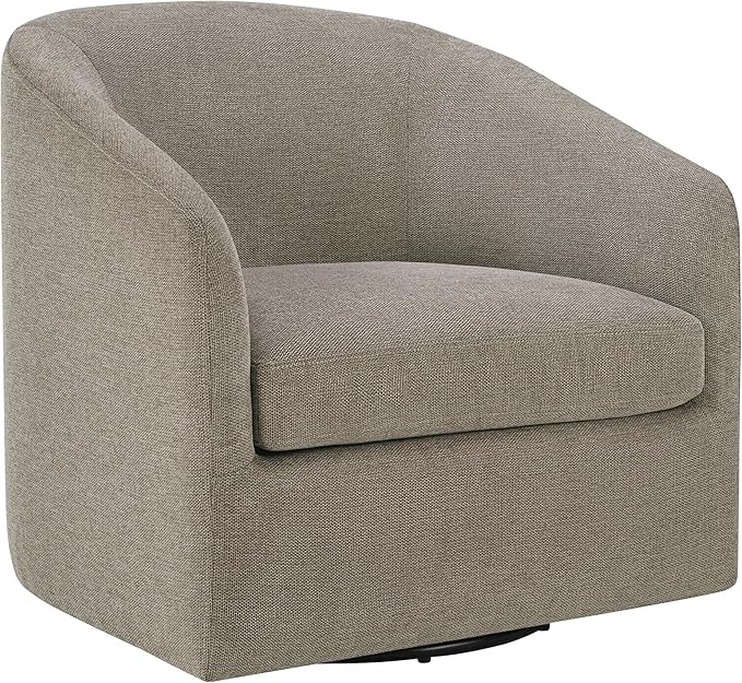 OSP Home Furnishings Parker Upholstered Swivel Tub Accent Chair Taupe Fabric