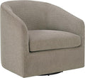 OSP Home Furnishings Parker Upholstered Swivel Tub Accent Chair Taupe Fabric