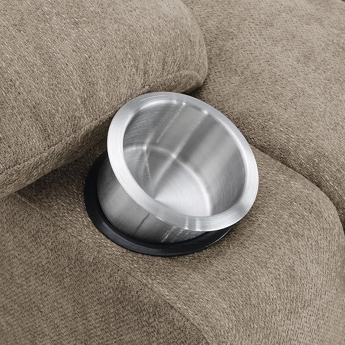 Coaster Home Furnishings - Houston - Fabric Upholstered Power Lift Recliner Chair with Power Panel with USB Port Cup Holders and Pillowtop Arms - Living Room - Camel - 602274P