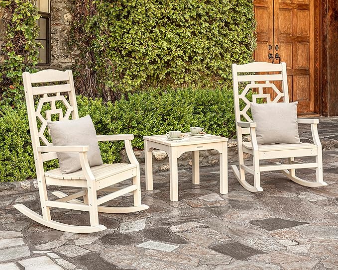 Martha Stewart by POLYWOOD® Chinoiserie Rocking Chair in Teak
