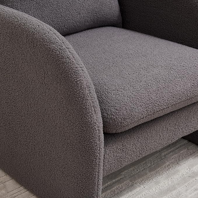 Modern Sherpa Upholstered Accent Chair Comfortable Living Room Armchair Lounge Chair for Bedroom and Office - Stylish and Ergonomic Design