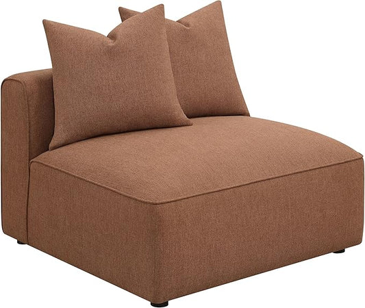 Coaster Home Furnishings - Jennifer - Upholstered Armless Chair with Foam Cushion and Attached Seat Cushion - Living Room - Terracotta - 551591