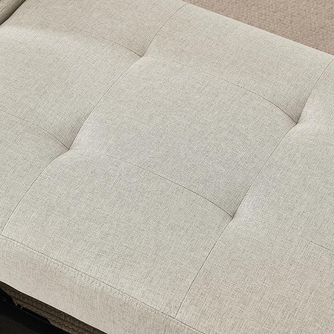 69.7 Convertible Sleeper Chair with Pull Out Bed Modern 3 in 1Comfy Single Reclining Sofa Recliner Futon Armchair with Adjustable Backrest Bed Chair for Bedroom Living Room Indoor Lounge.Beige