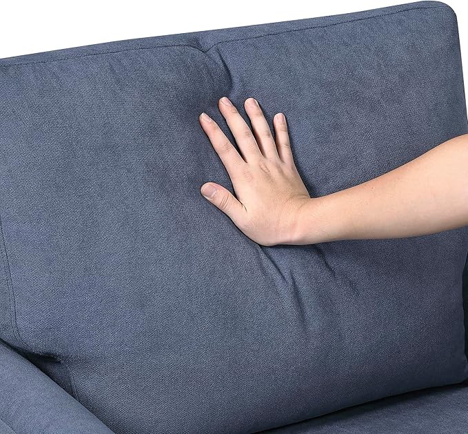 Lexicon Sofa Modern Living Room Couch Textured Fabric Upholstered Couch for Living Room/Bedroom/Office/Apartment 78.5 Sofa Blue