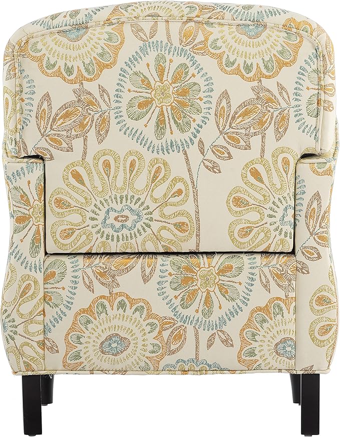 Generic Floral Accent Recliner Living Room Chair Beige Ergonomic Textile 35.04 x 29.33 x 28.54 inches 265 pounds Indoor Use