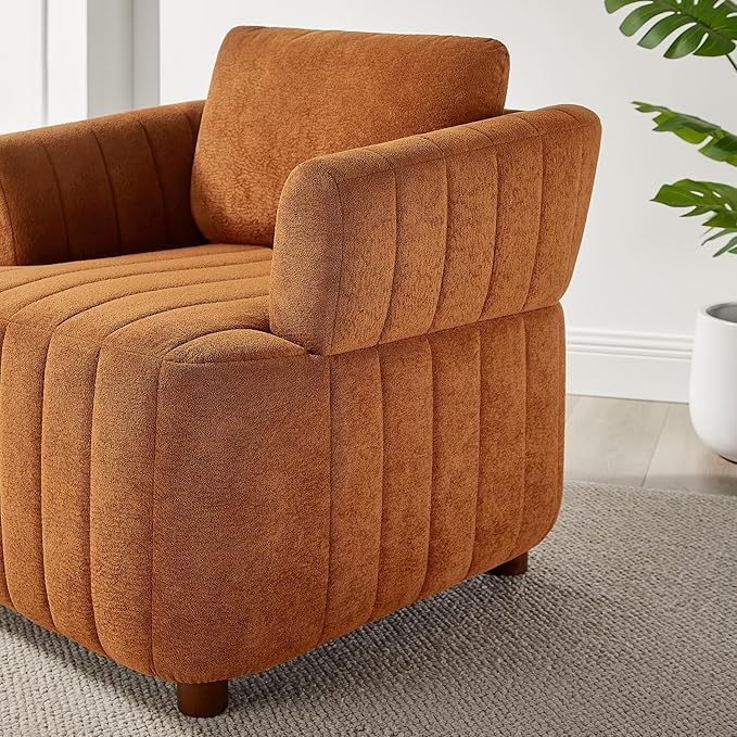 Oversized Accent Chairs Set of 2 Comfy Boucle Living Room Chairs with Deep Seat &amp High Pillow Backrest Sherpa Upholstered Armchair Reading Chair Modern Single Sofa Chair for Living Room &amp B
