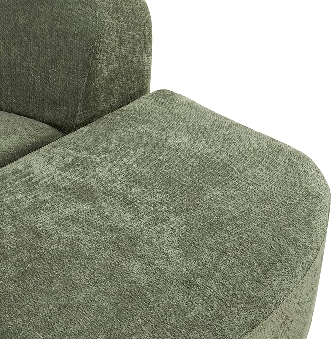 Merax Modern Curved Sectional Sofa with Ottoman Couch 4-Piece Set High-Density Compressed Sponge Fully Assembled Right Hand Facing Plush Deep Seat for Living Room Lounge Apartment Green