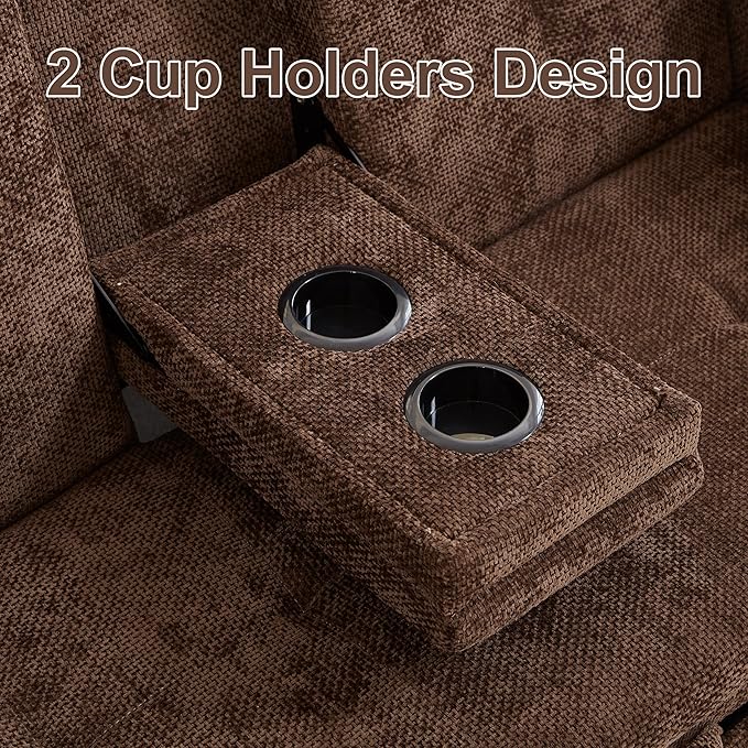 57.48 Convertible Sofa Bed with Cup Holder Pull Out Sleeper Sofa Bed with USB Charging Ports 3 in 1 Convertible Sleeper Sofa Bed for Living Room Apartment Bedroom RV Brown