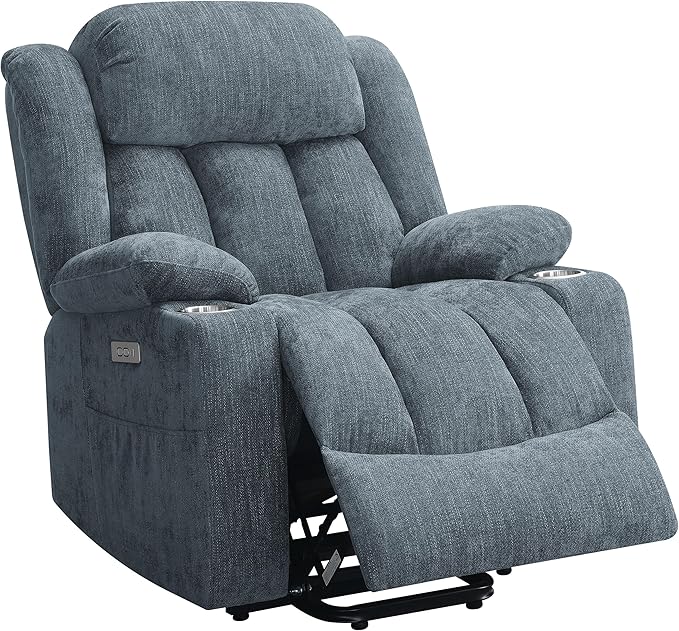Coaster Home Furnishings Houston Upholstered Power Lift Recliner Slate Blue