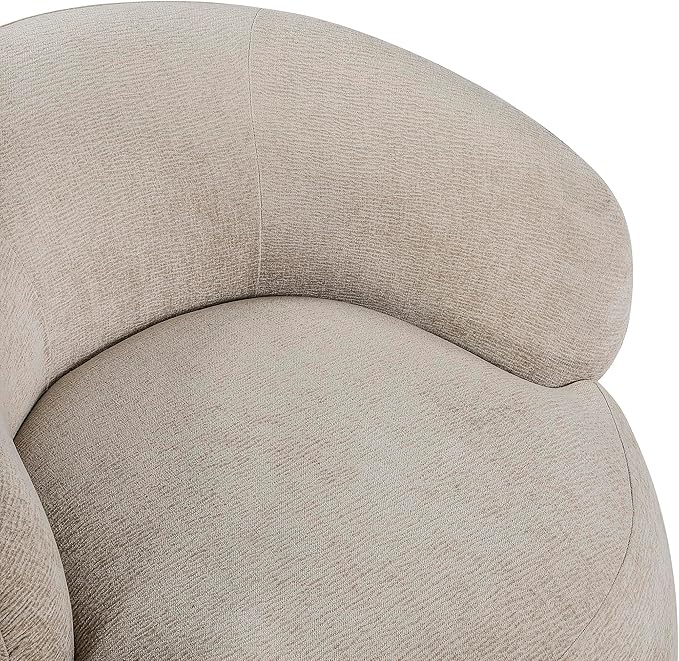Lexicon Modern Barrel Swivel Accent Chair - Upholstered Soft Chenille Fabric with Metal Base 360 Degree Round Swivel Accent Chair for Living Room Bedroom Office No Assembly Required Light Brown