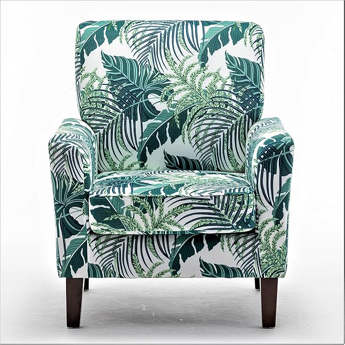 Contemporary Accent Arm Chair with Birch Wood Frame and Velvet Upholstery Armchair for Office and Living Room Decor Removable Cushions 01 Printed Fabric