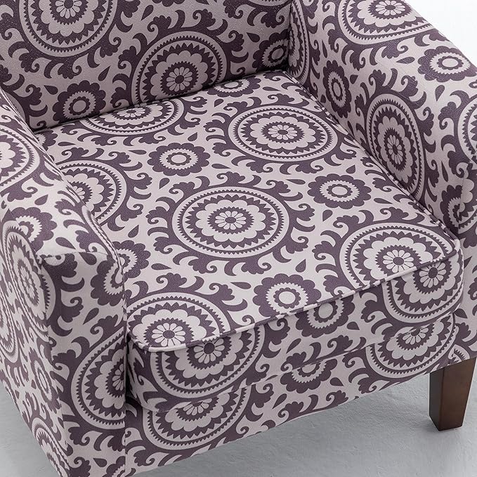 Contemporary Accent Arm Chair with Birch Wood Frame and Velvet Upholstery Armchair for Office and Living Room Decor Removable Cushions 02 Printed Fabric