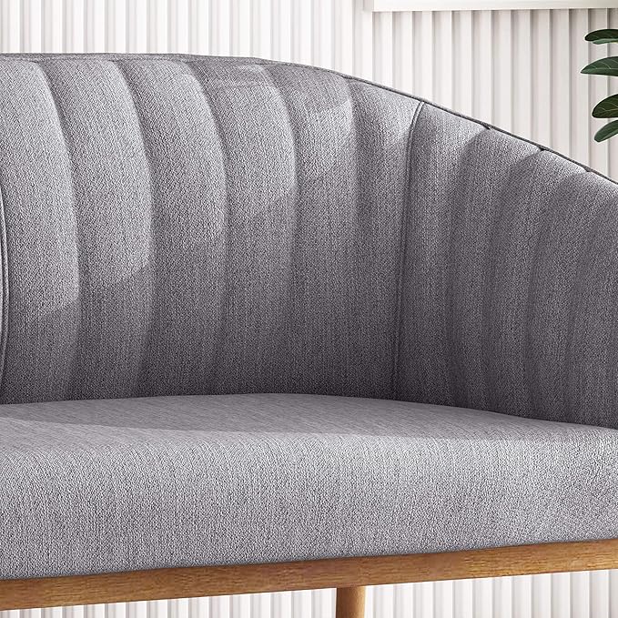 Great Deal Furniture Noble House Galena Mid-Century Fabric Loveseat in Charcoal