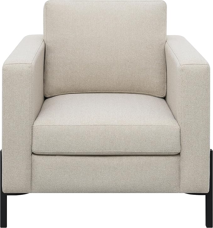 Coaster Home Furnishings - Tilly - Upholstered Track Arm Accent Chair with Pocket Coil Seating and Metal Legs - Living Room - Oatmeal - 509903