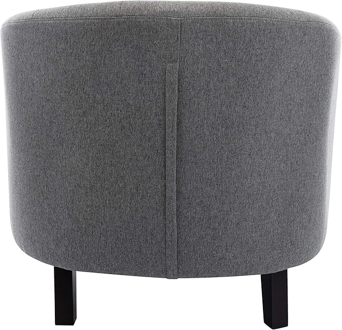 Generic Linen Fabric Tufted Barrel ChairTub Chair for Living Room Bedroom Club Chairs Grey