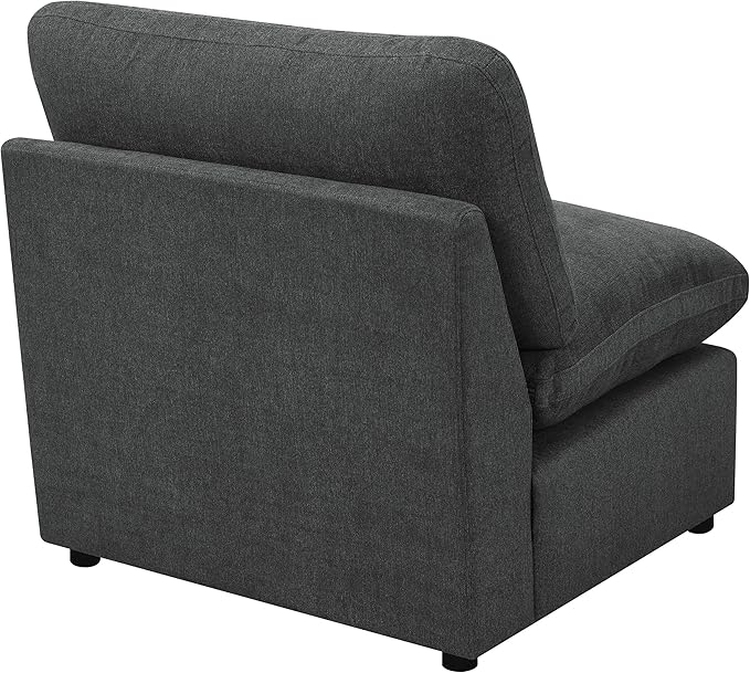 Coaster Home Furnishings - Collins - Modular Armless Chair with Cushion Back Foam Padding and Reversible Cushions - Living Room - Dark Grey - 609530AC