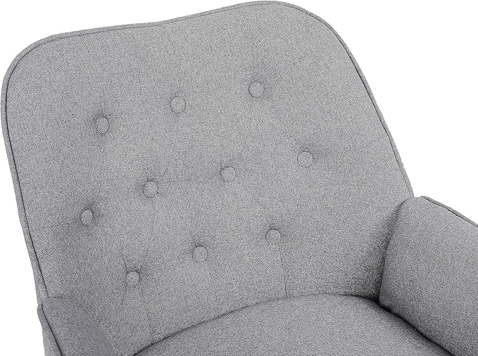 Modern Mid Century Chair Linen Sherpa Armchair for Living Room Bedroom Office Easy Assemble(Light Grey)